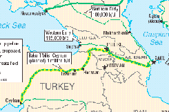 Azerbaijan/Georgia/Turkey oil pipeline map