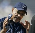 Davey Lopes, Padres' first base coach, arguing with an umpire